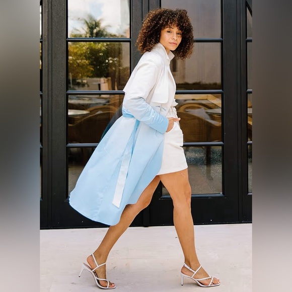 New (NWT) Amazon The Drop. Airy ombre double breast belted trench coat. Size XL - Picture 7 of 13